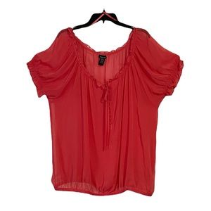 Torrid Orange Sheer Blouse